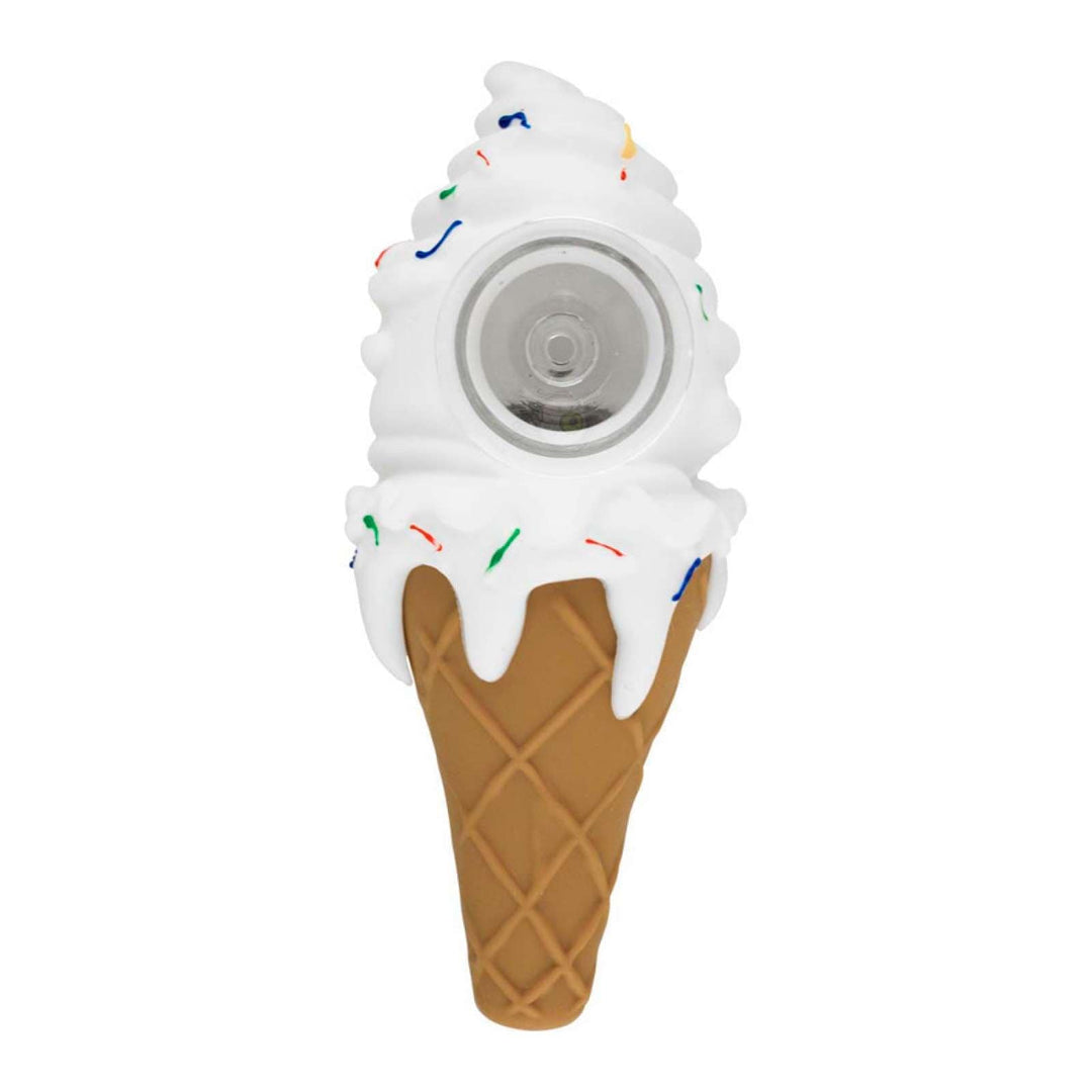 Silicone Ice Cream Hand Pipe White Vapexcape Vape and Bong Shop Regina Saskatchewan