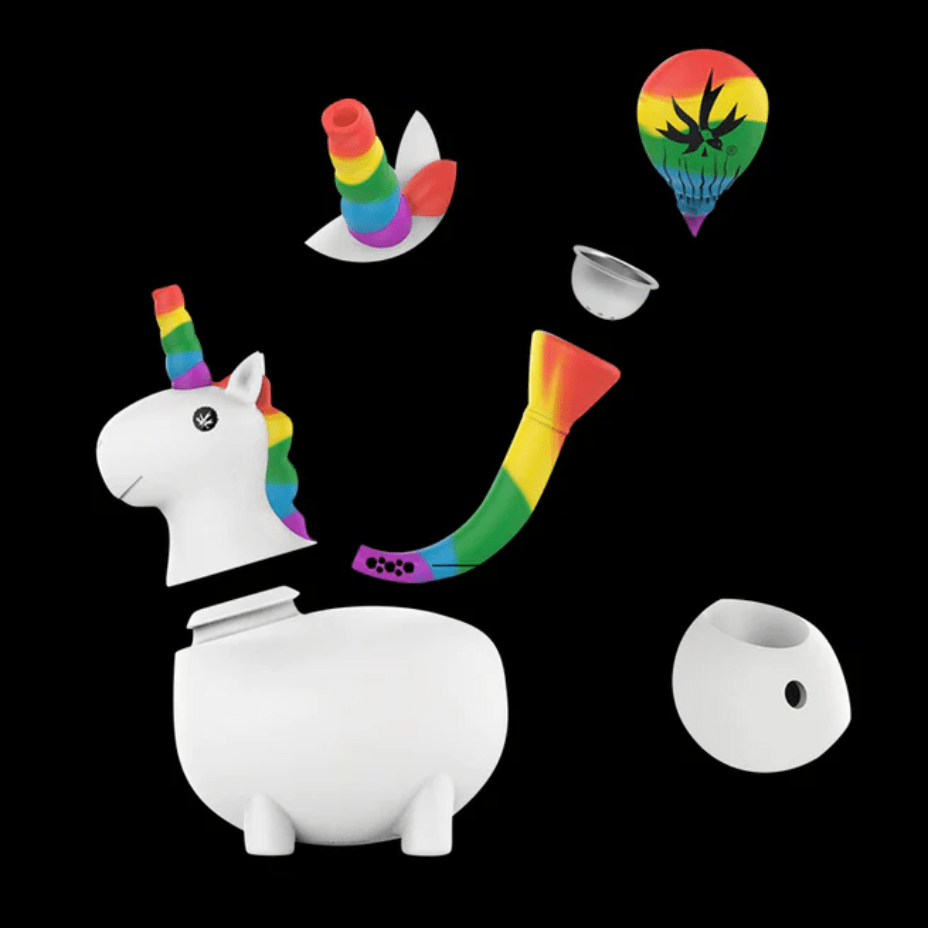 Silicone Unicorn Bubbler Pipe- 6" 6" Vape Superstore  Saskatchewan Canada