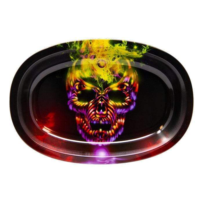 Small Oval Rolling Tray- Assorted Designs Skull Fire Vape Superstore  Saskatchewan Canada