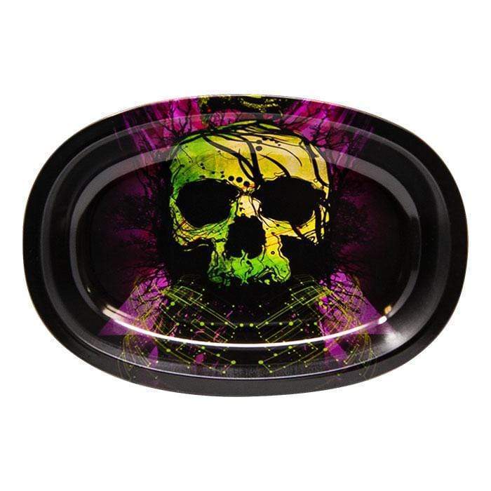 Small Oval Rolling Tray- Assorted Designs Skull Vape Superstore  Saskatchewan Canada