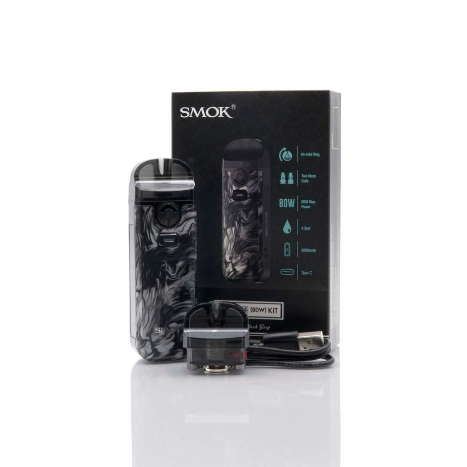 Smok Nord 4 Pod Kit 80W / Fluid Grey Black Vape Superstore  Saskatchewan Canada