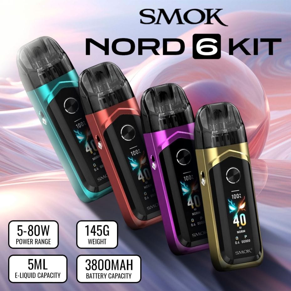 Smok Nord 6 80W Pod Kit-3800mAh in Saskatchewan Vapexcape Vape SuperStore- Vape & Bong Shop Smok Nord 6 80W Pod Kit-3800mAh in Saskatchewan Vapexcape Vape SuperStore- Vape & Bong Shop
