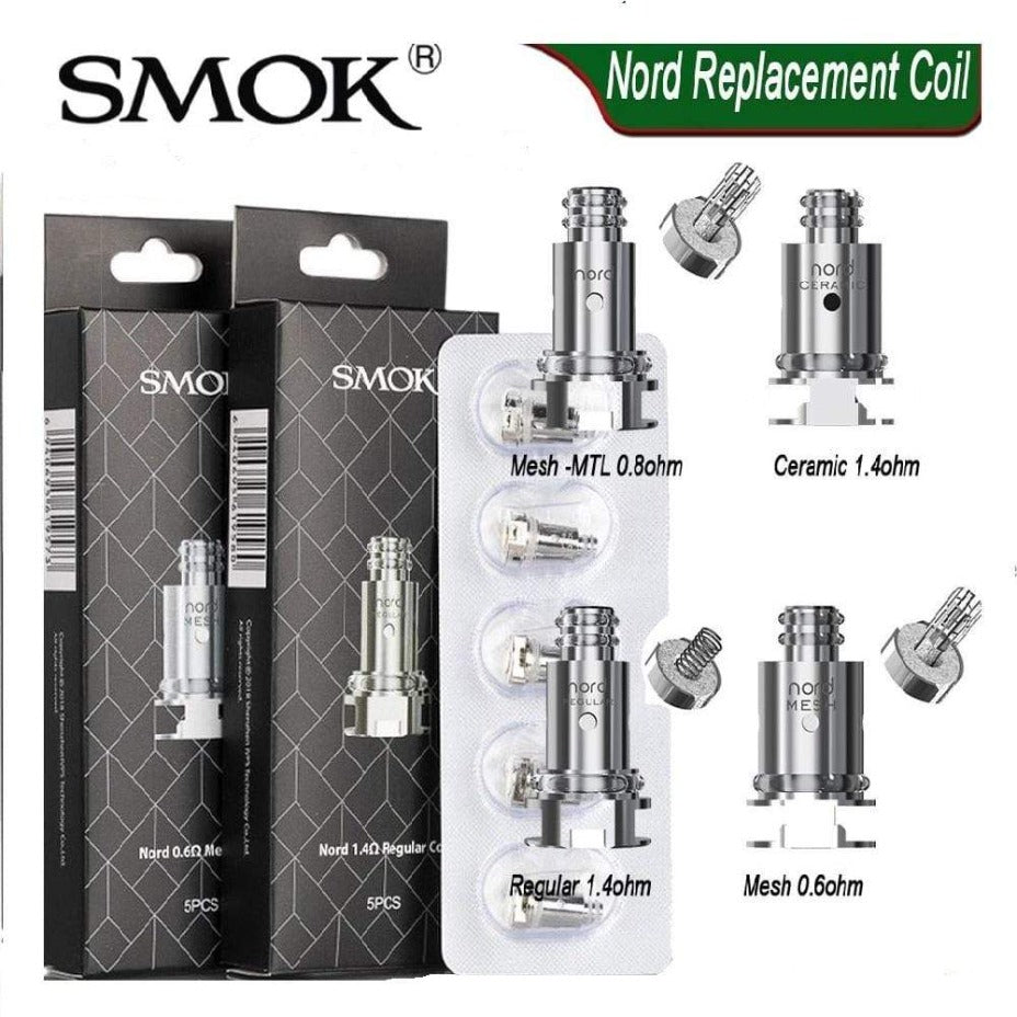 Smok Nord Replacement Coils-Individual 1.4 ohm Regular / Individual Vapexcape Vape and Bong Shop Regina Saskatchewan