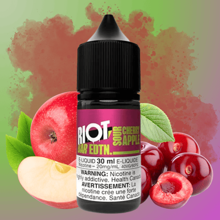 Sour Cherry Apple Salt by Riot Bar 30ml / 10mg Vape Superstore  Saskatchewan Canada