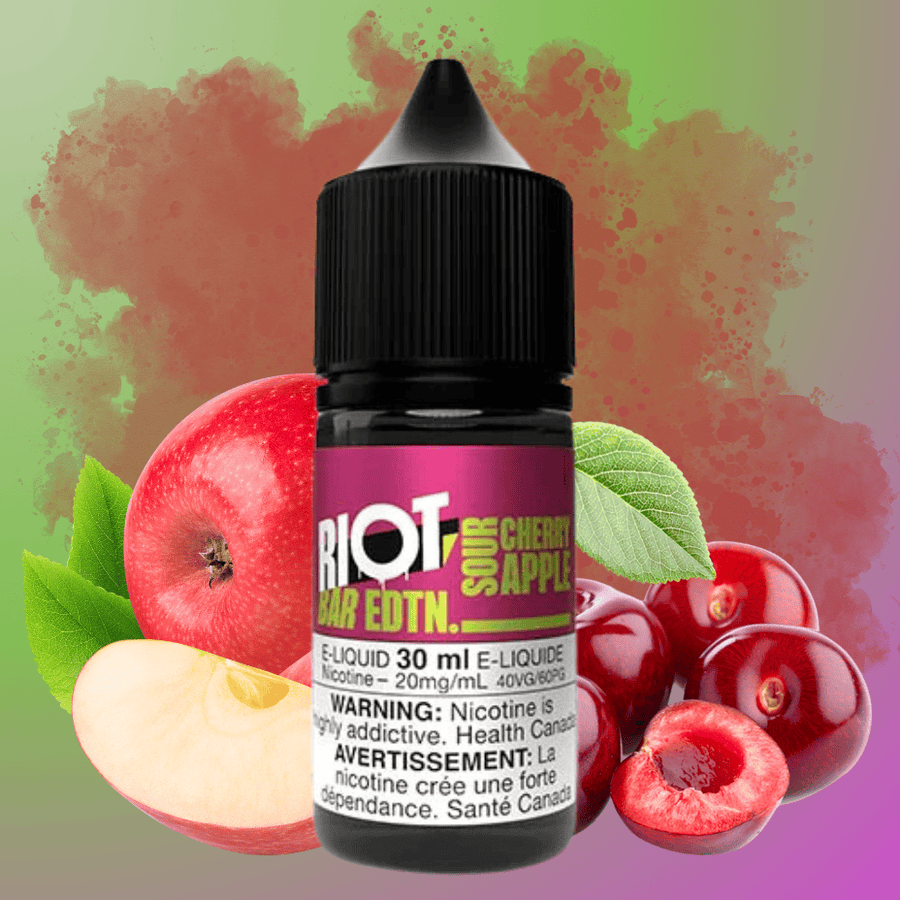 Sour Cherry Apple Salt by Riot Bar 30ml / 10mg Vape Superstore  Saskatchewan Canada