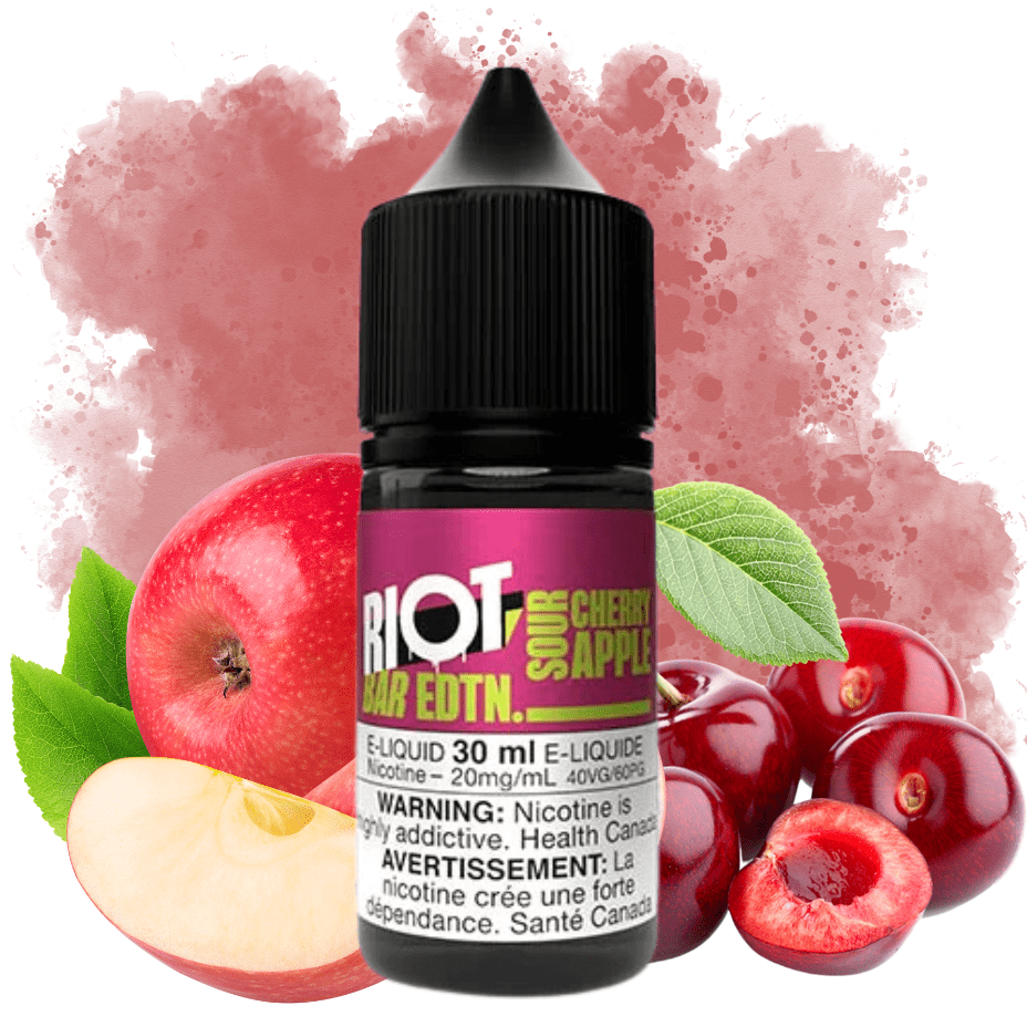 Sour Cherry Apple Salt by Riot Bar 30ml / 10mg Vape Superstore  Saskatchewan Canada