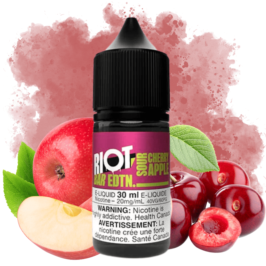 Sour Cherry Apple Salt by Riot Bar 30ml / 10mg Vape Superstore  Saskatchewan Canada