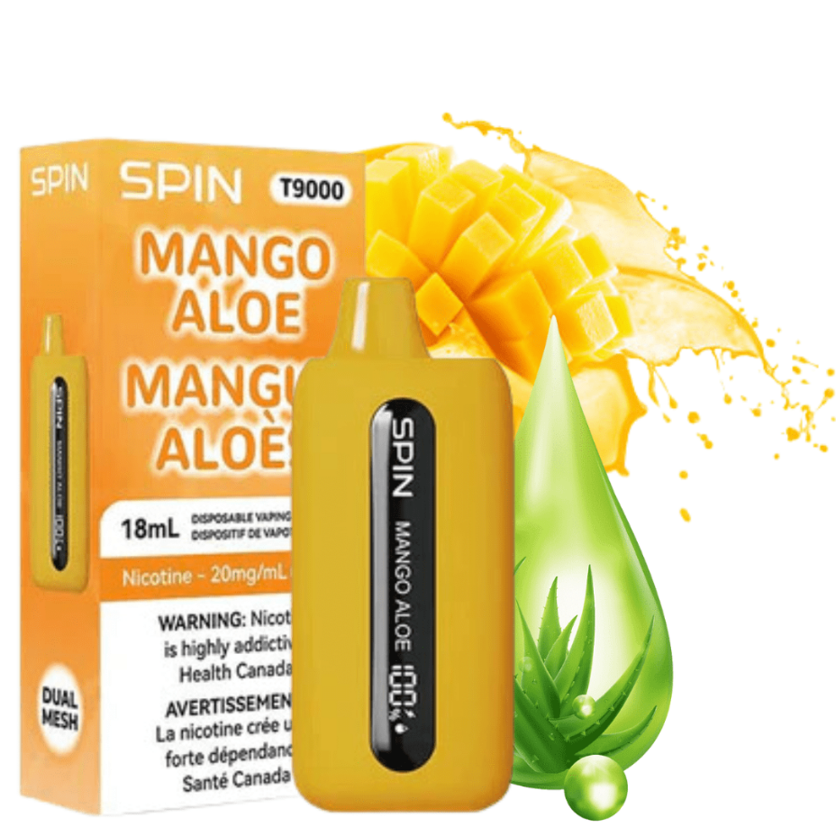 Spin T9000 Disposable Vape-Mango Aloe 20mg / 9000 Puffs Vapexcape Vape and Bong Shop Regina Saskatchewan