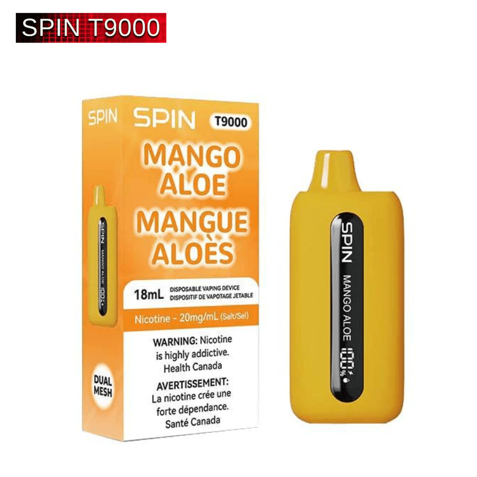 Spin T9000 Disposable Vape-Mango Aloe 20mg / 9000 Puffs Vapexcape Vape and Bong Shop Regina Saskatchewan