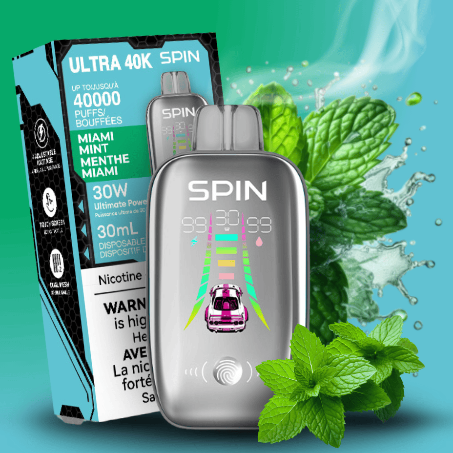 Spin Ultra 40k Disposable Vape - Miami Mint 40000 / 20mg Vape Superstore  Saskatchewan Canada