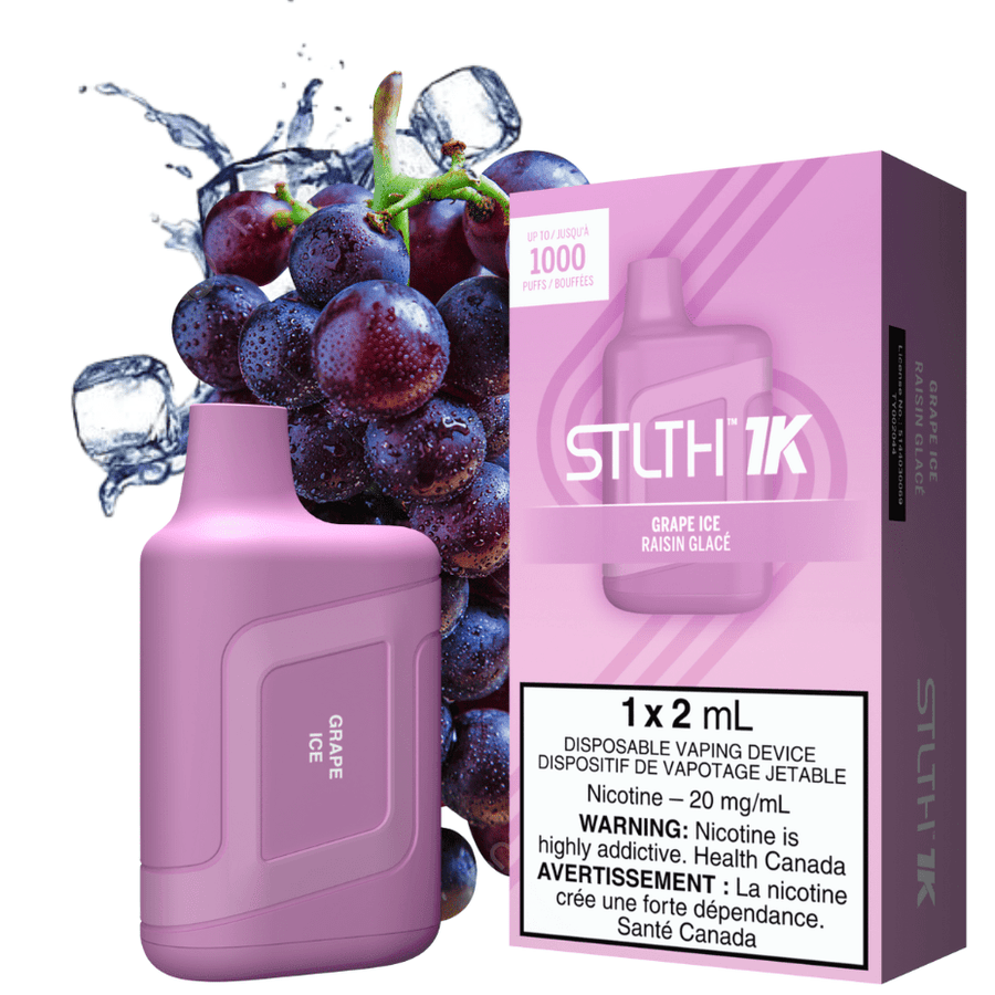 STLTH 1K Disposable Vape-Grape Ice 1000 Puffs / 20mg Vapexcape Vape and Bong Shop Regina Saskatchewan