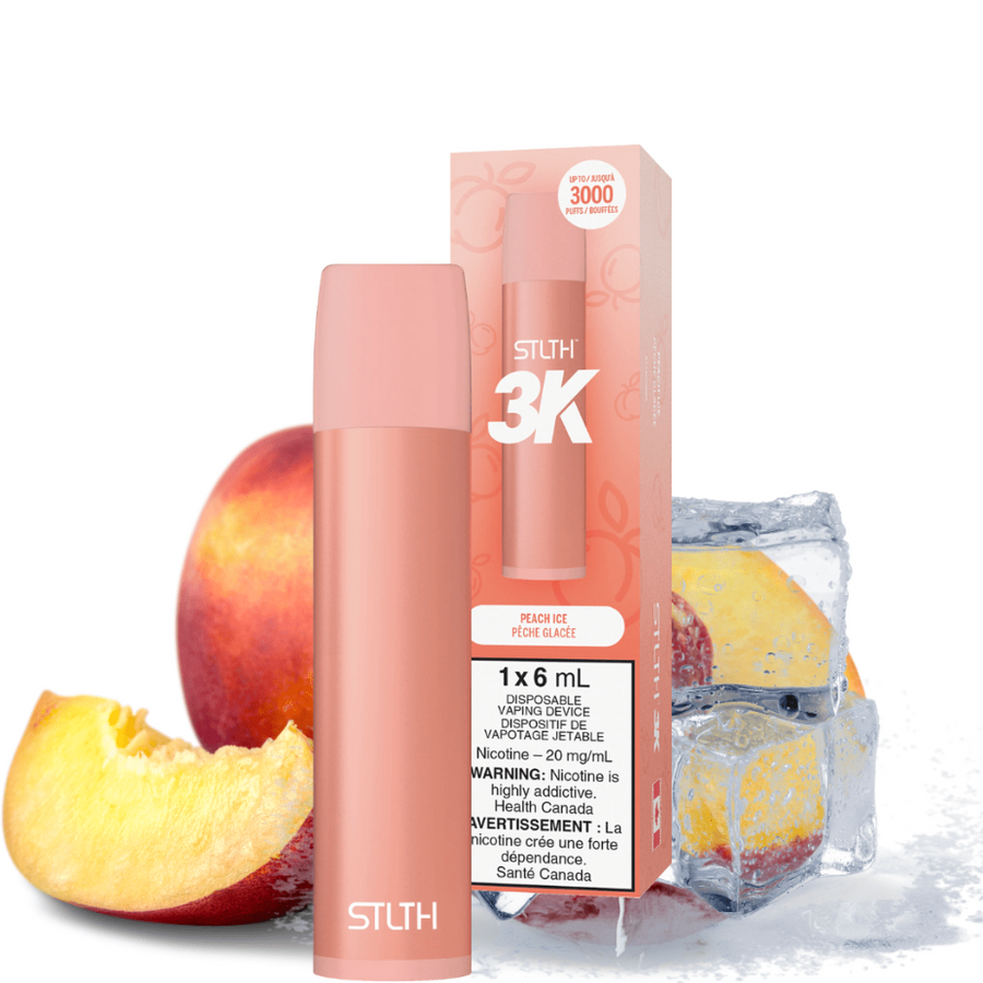 STLTH 3K Disposable Vape-Peach Ice 3000 Puffs / 20mg Vapexcape Vape and Bong Shop Regina Saskatchewan