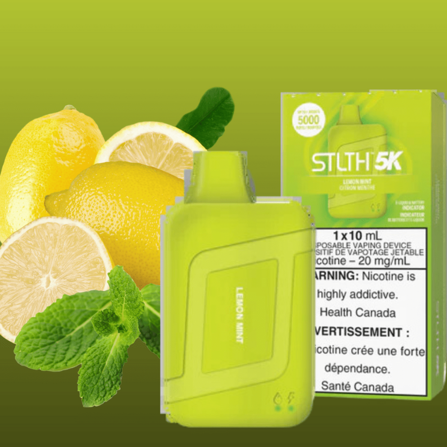 STLTH 5K Disposable Vape-Lemon Mint 5000 Puffs / 20mg Vapexcape Vape and Bong Shop Regina Saskatchewan