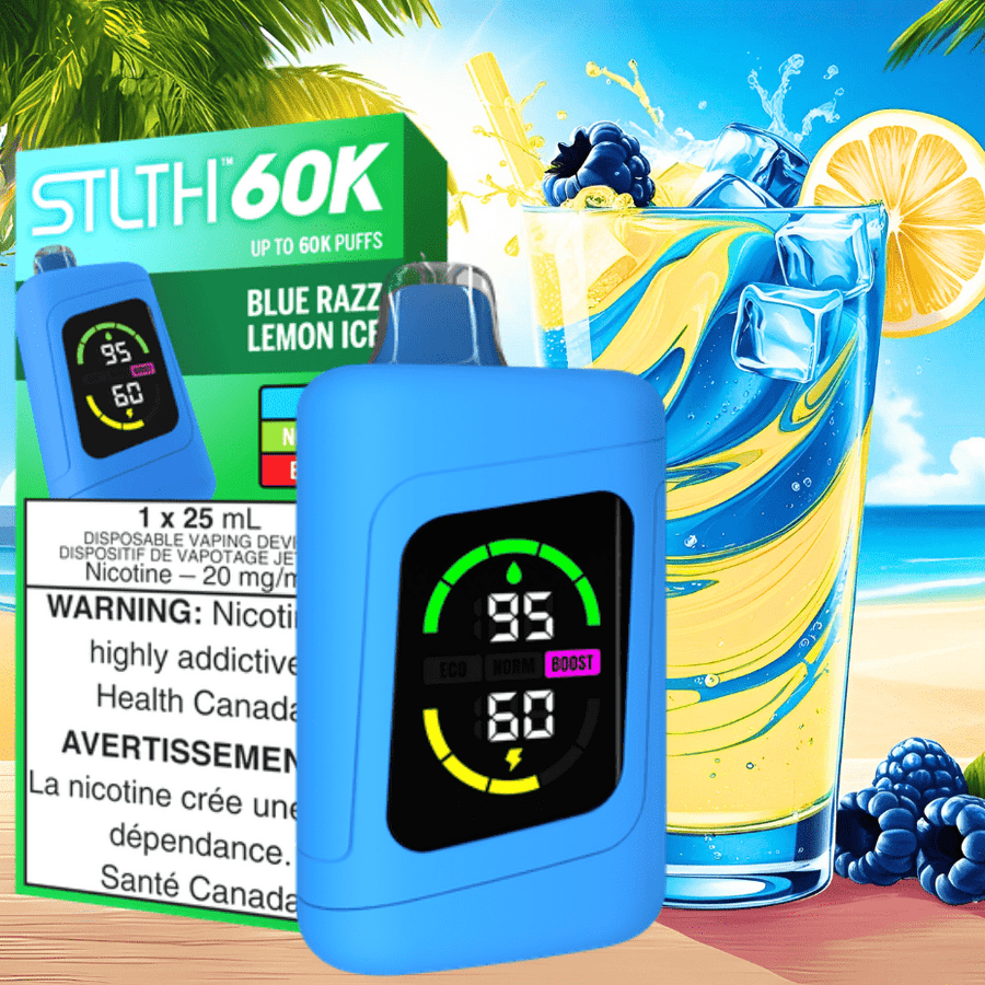 STLTH 60k Disposable Vape - Blue Razz Lemon Ice Vapexcape Vape and Bong Shop Regina Saskatchewan