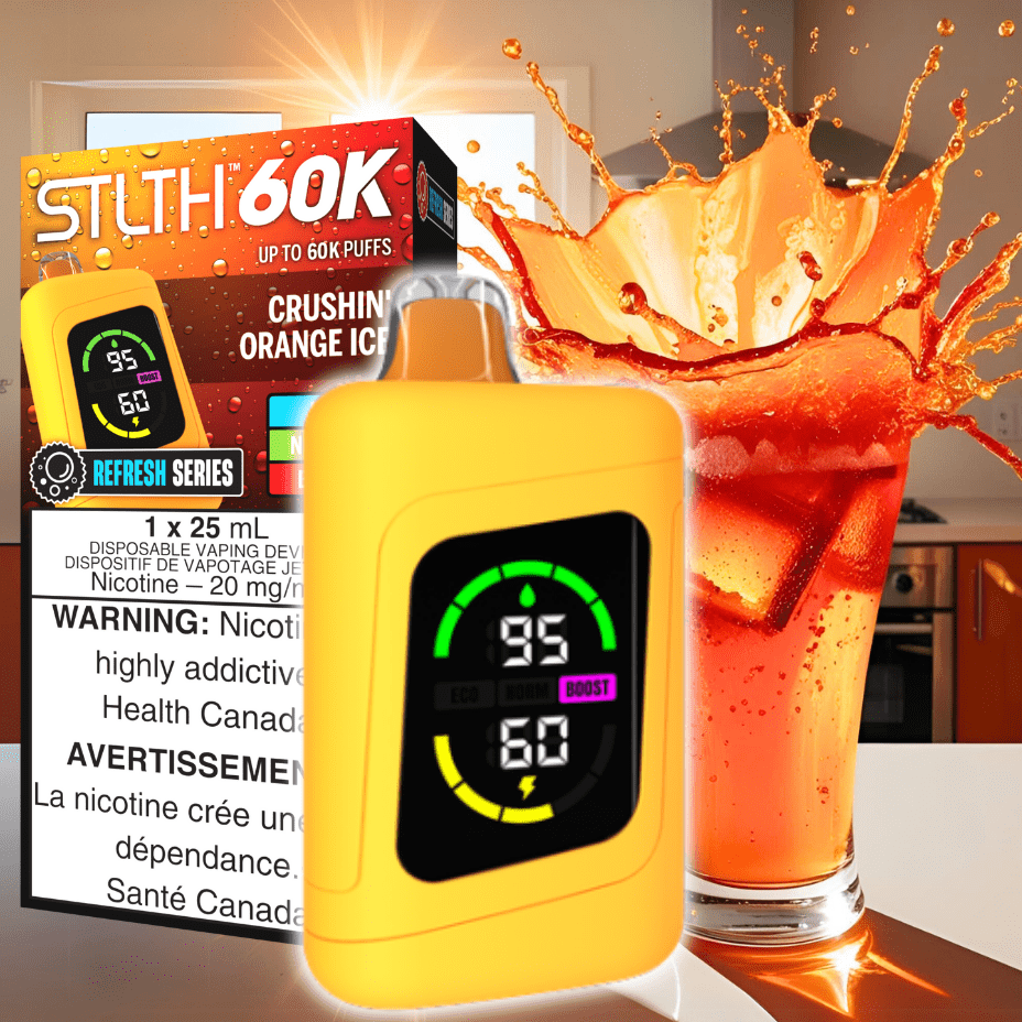 STLTH 60K Disposable Vape REFRESH-Crushin' Orange Ice 20mg / 60000 Puffs Vapexcape Vape and Bong Shop Regina Saskatchewan