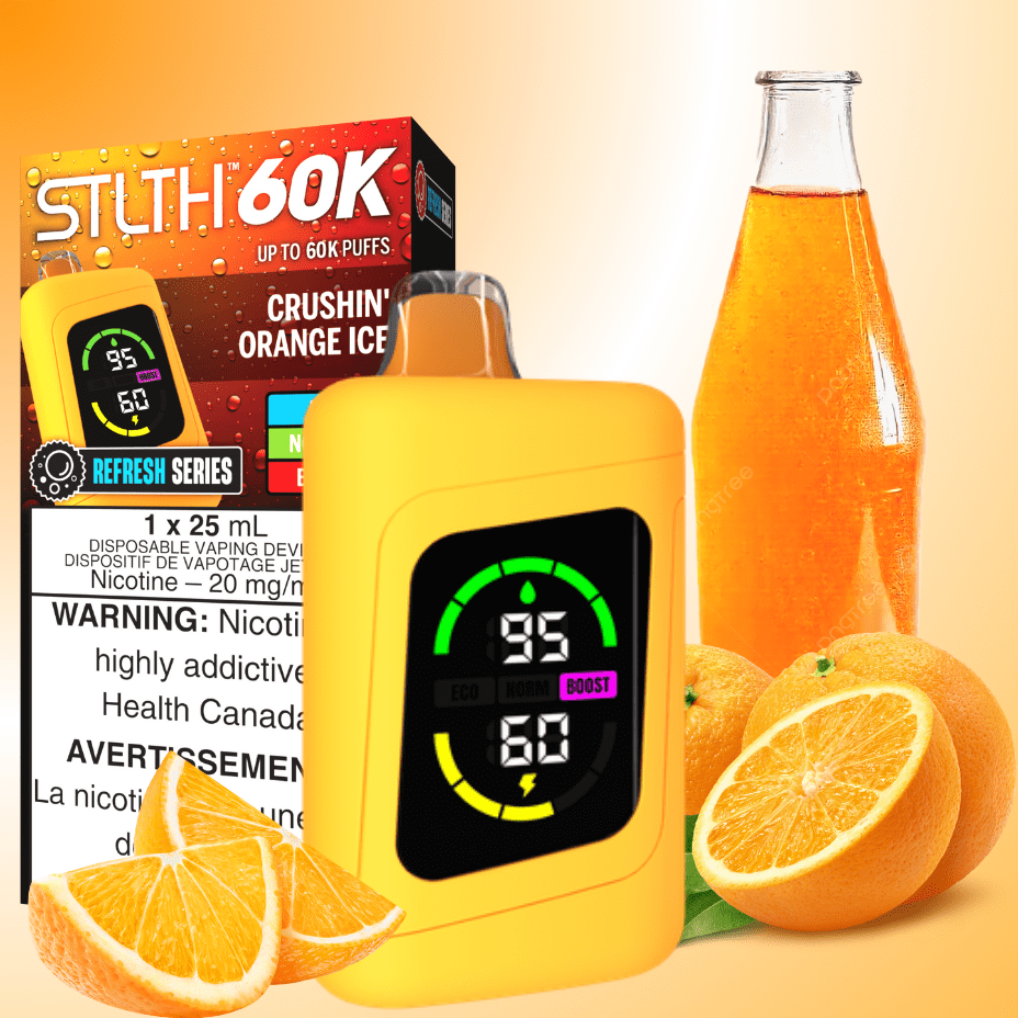 STLTH 60K Disposable Vape REFRESH-Crushin' Orange Ice 20mg / 60000 Puffs Vapexcape Vape and Bong Shop Regina Saskatchewan