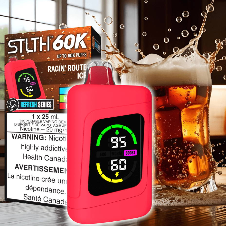 STLTH 60K Disposable Vape REFRESH-Ragin' Route Ice 20mg / 60000 Puffs Vapexcape Vape and Bong Shop Regina Saskatchewan