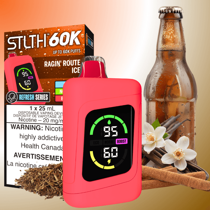 STLTH 60K Disposable Vape REFRESH-Ragin' Route Ice 20mg / 60000 Puffs Vapexcape Vape and Bong Shop Regina Saskatchewan