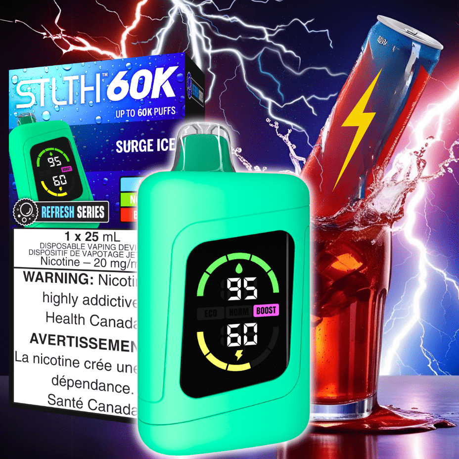 STLTH 60K Disposable Vape REFRESH-Surge Ice 20mg / 60000 Puffs Vapexcape Vape and Bong Shop Regina Saskatchewan