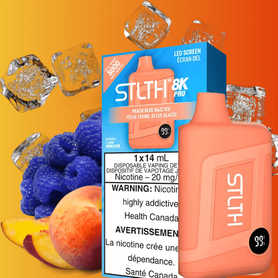 STLTH 8K PRO Disposable Vape-Peach Blue Razz Ice-Vapexcape Regina
