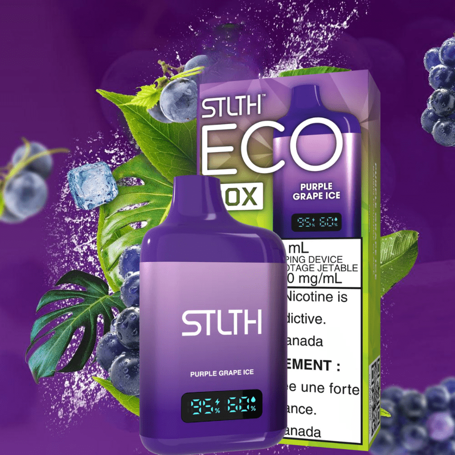 STLTH Eco Box Disposable Vape - Purple Grape Ice 10ml / 20mg Vapexcape Vape and Bong Shop Regina Saskatchewan