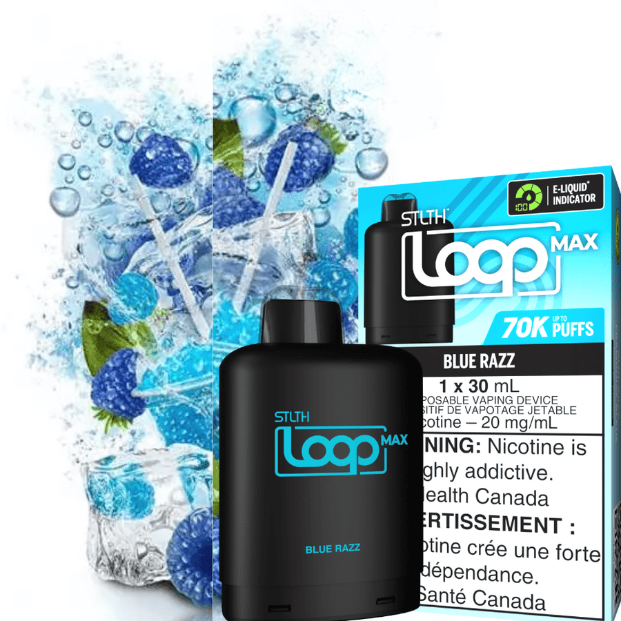 STLTH Loop Max 70K Pod-Blue Razz 70000 puffs / 20mg Vapexcape Vape and Bong Shop Regina Saskatchewan