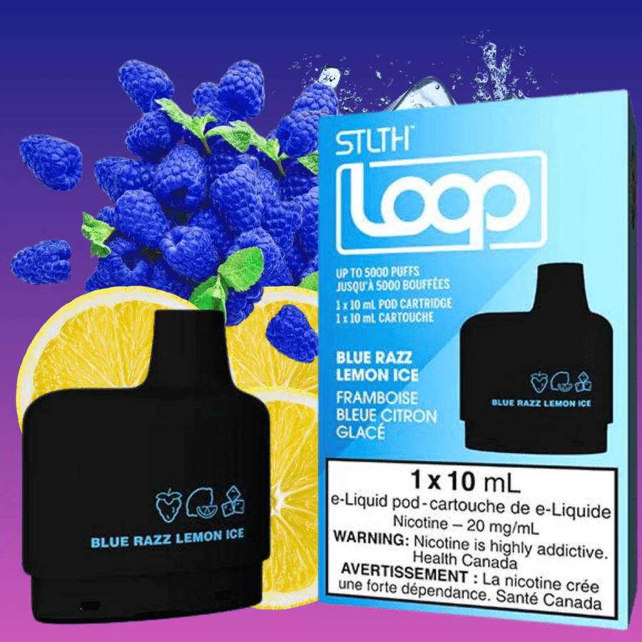 STLTH Loop Pods-Blue Razz Lemon Ice 20mg / 5000Puffs Vapexcape Vape and Bong Shop Regina Saskatchewan