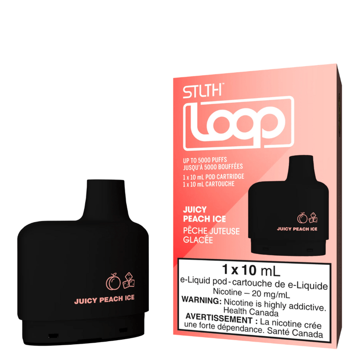 STLTH Loop Pods-Juicy Peach Ice 20mg / 5000Puffs Vapexcape Vape and Bong Shop Regina Saskatchewan