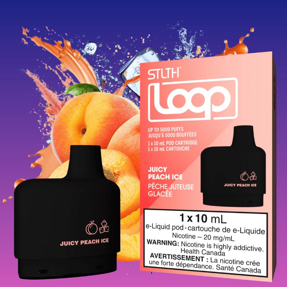 STLTH Loop Pods-Juicy Peach Ice 20mg / 5000Puffs Vapexcape Vape and Bong Shop Regina Saskatchewan