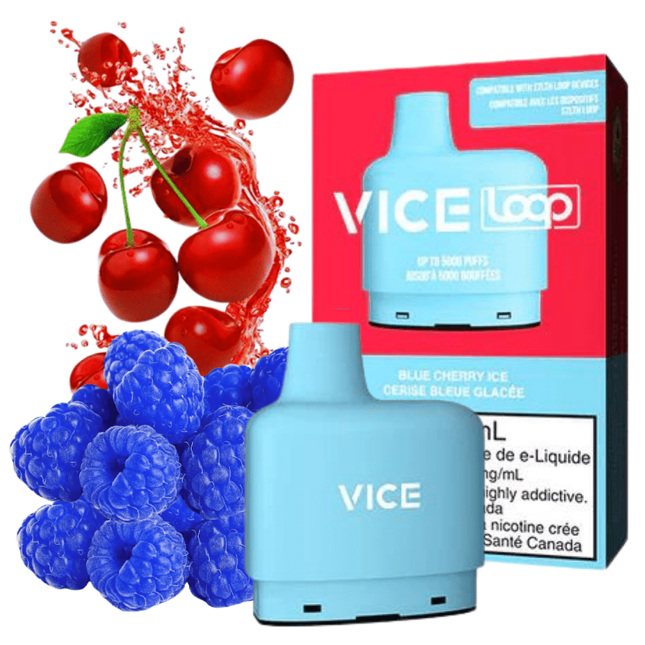 STLTH Loop Vice Pods-Blue Cherry Ice 20mg / 5000Puffs Vapexcape Vape and Bong Shop Regina Saskatchewan