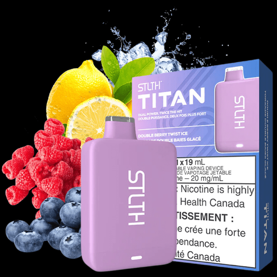 STLTH Titan 10K Disposable Vape-Double Berry Twist Ice 19ml / 20mg Vapexcape Vape and Bong Shop Regina Saskatchewan