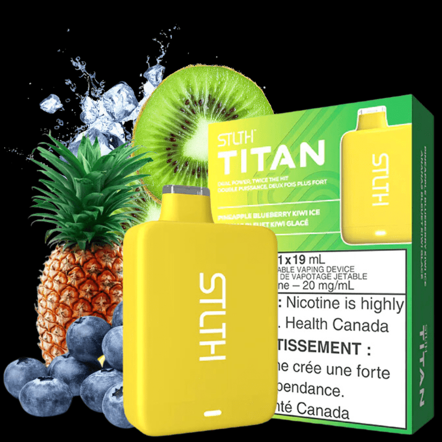 STLTH Titan 10K Disposable Vape-Pineapple Blueberry Kiwi Ice 19ml / 20mg Vapexcape Vape and Bong Shop Regina Saskatchewan
