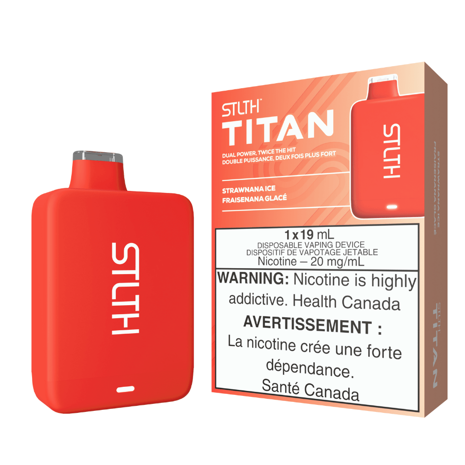 STLTH Titan 10K Disposable Vape-Strawnana Ice 19ml / 20mg Vapexcape Vape and Bong Shop Regina Saskatchewan