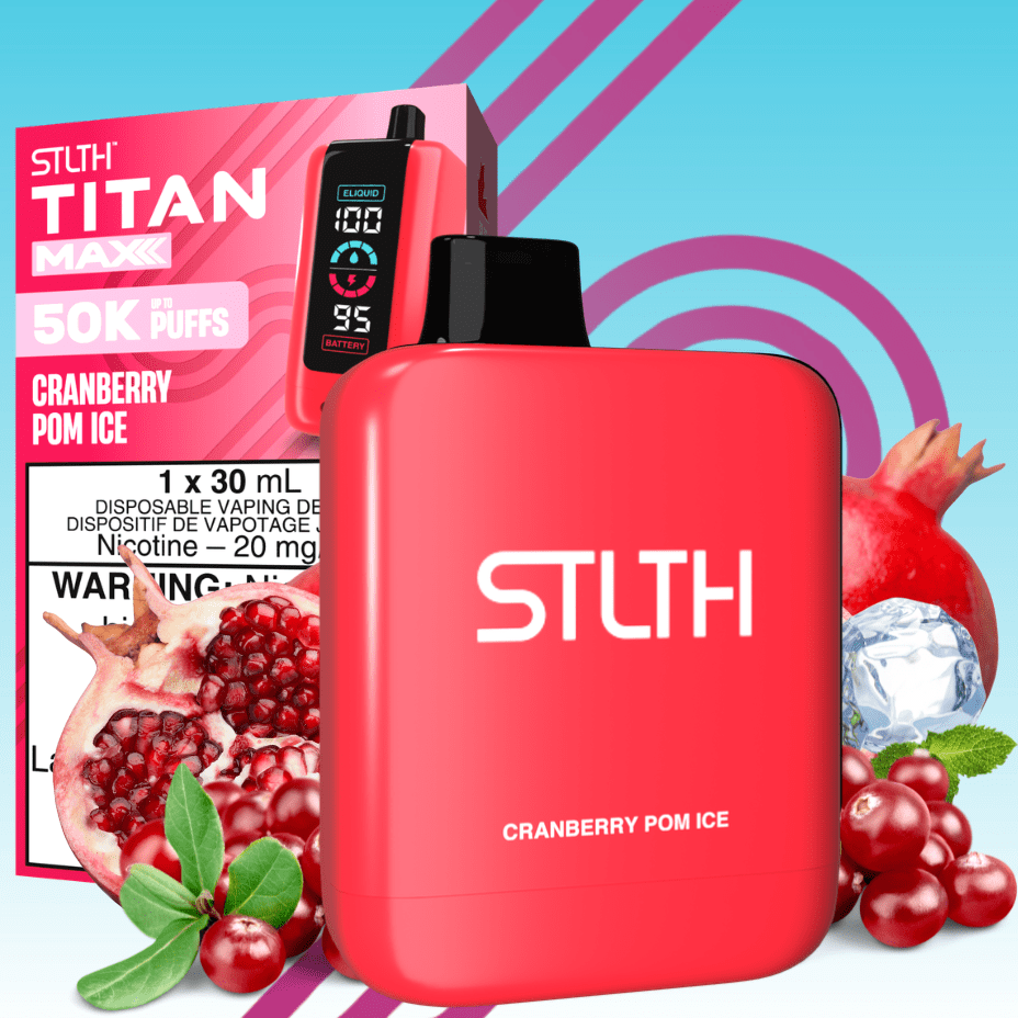 STLTH Titan Max 50K Disposable Vape - Cranberry Pom Ice 50000 Puffs / 20mg Vape Superstore  Saskatchewan Canada