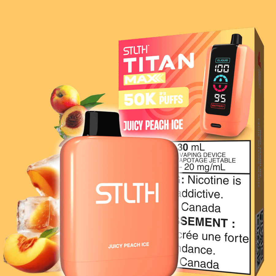 STLTH Titan Max 50K Disposable Vape - Juicy Peach 20mg / 30mL / 50000 Puffs Vape Superstore  Saskatchewan Canada