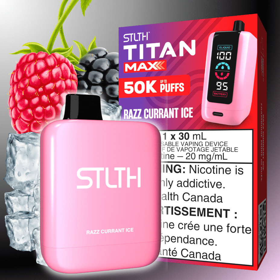 STLTH Titan Max 50k Disposable Vape - Razz Currant Ice 50000 Puffs Vape Superstore  Saskatchewan Canada