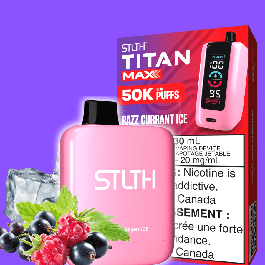 STLTH Titan Max 50k Disposable Vape - Razz Currant Ice 50000 Puffs Vape Superstore  Saskatchewan Canada