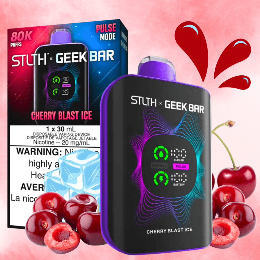 STLTH x Geek Bar 80K Disposable Vape-Cherry Blast Ice 20mg / 80000 Puffs Vapexcape Vape and Bong Shop Regina Saskatchewan