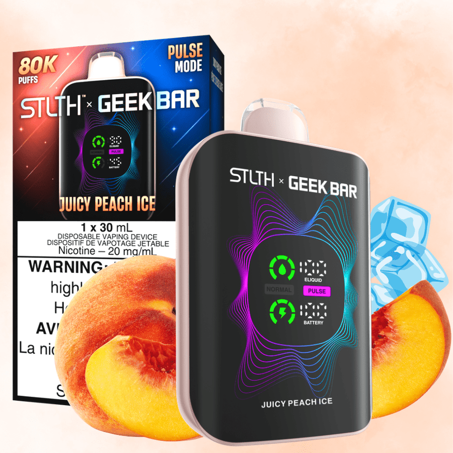 STLTH x Geek Bar 80K Disposable Vape-Juicy Peach Ice Vape Superstore  Saskatchewan Canada