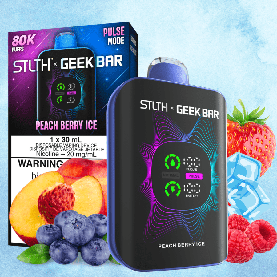 STLTH x Geek Bar 80K Disposable Vape-Peach Berry Ice 20mg / 80000 Puffs Vape Superstore  Saskatchewan Canada