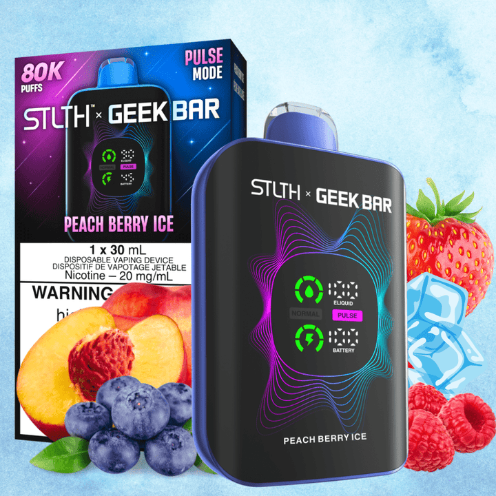STLTH x Geek Bar 80K Disposable Vape-Peach Berry Ice 20mg / 80000 Puffs Vapexcape Vape and Bong Shop Regina Saskatchewan