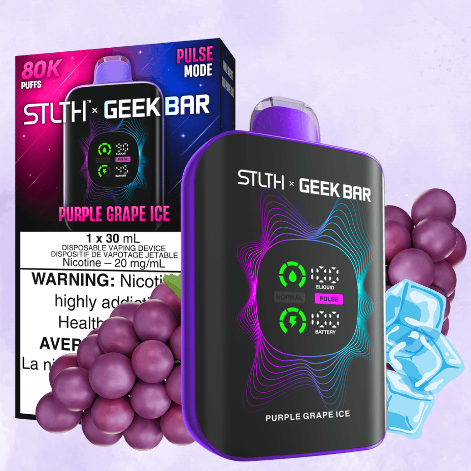 STLTH x Geek Bar 80K Disposable Vape- Purple Grape Ice in Saskatchewan  Vapexcape Vape SuperStore-Vape & Bong Shop