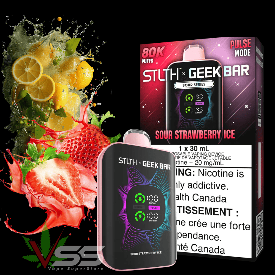 STLTH x Geek Bar 80K Disposable Vape - Sour Strawberry Ice 20mg / 30mL / 80000 Puffs Vape Superstore  Saskatchewan Canada