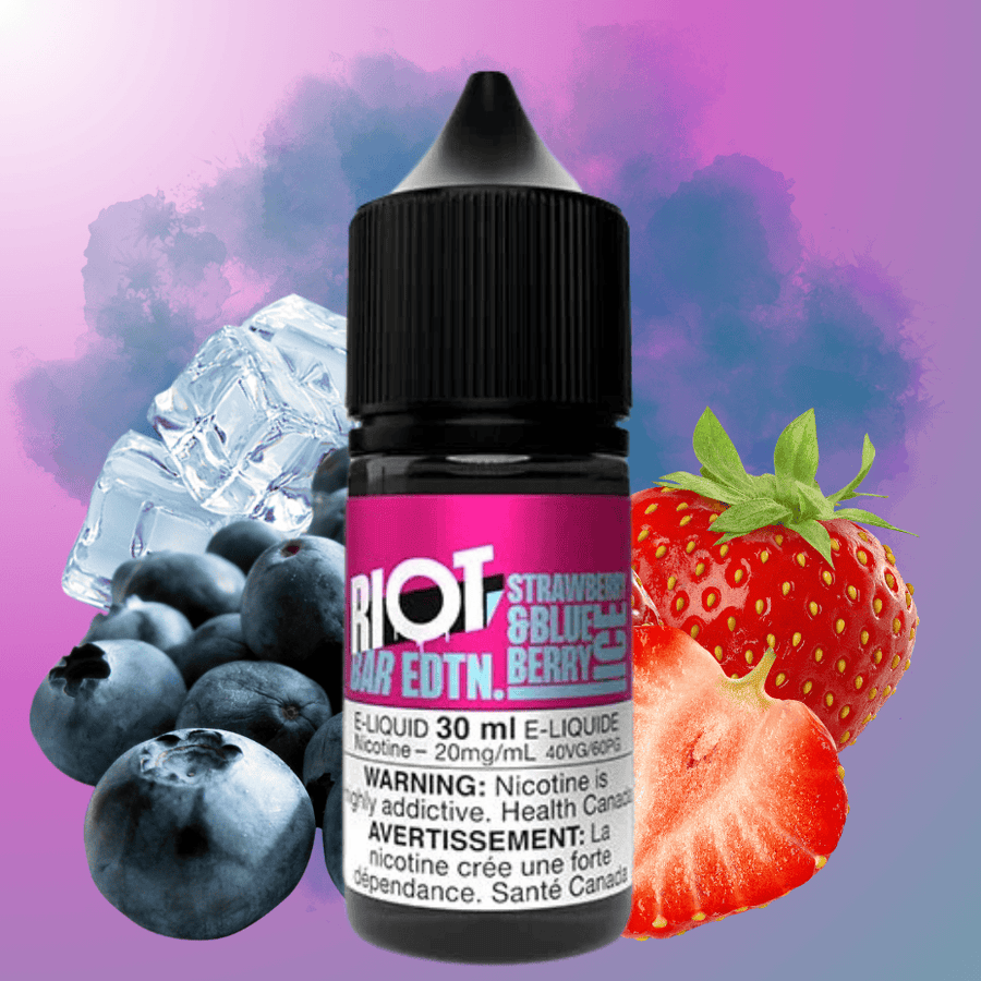 Strawberry Blueberry Ice Salt by Riot Bar 30ml / 10mg Vape Superstore  Saskatchewan Canada