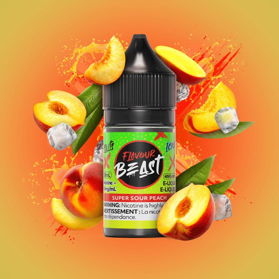 Super Sour Peach Salts by Flavour Beast E-Liquid 30ml / 20mg Vape Superstore  Saskatchewan Canada
