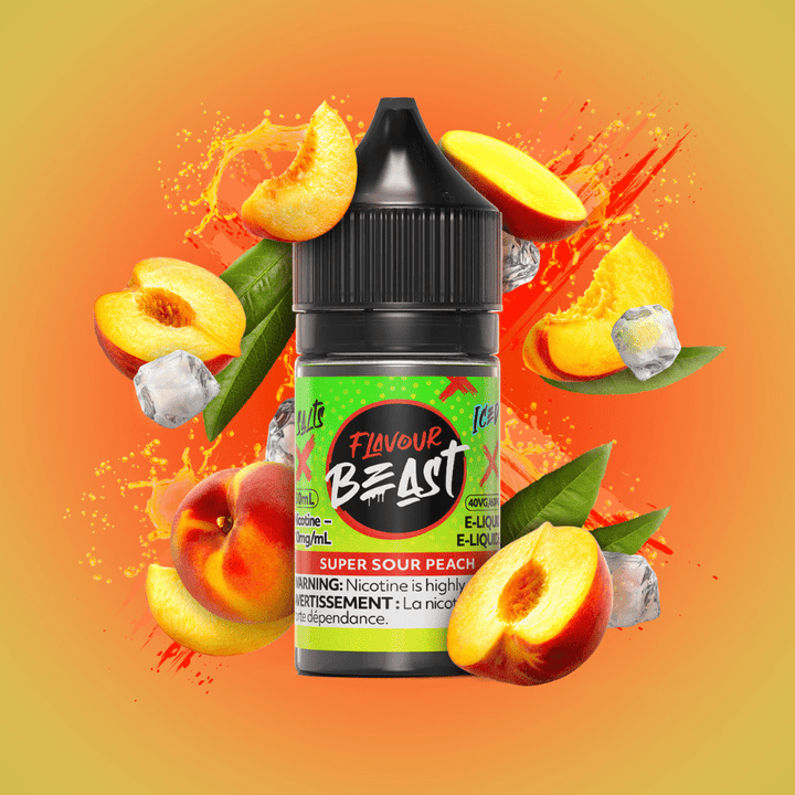 Super Sour Peach Salts by Flavour Beast E-Liquid 30ml / 20mg Vape Superstore  Saskatchewan Canada