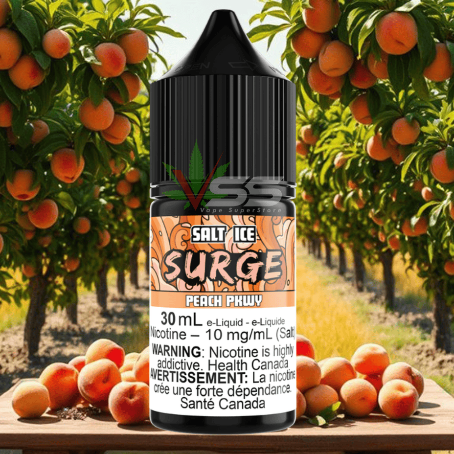 Surge E-Liquid-Peach PKWY Ice Salt 30ml 10mg Vape Superstore  Saskatchewan Canada
