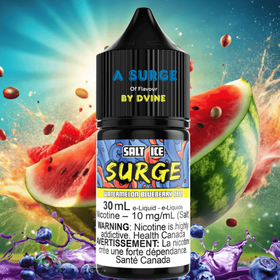 Surge E-Liquid-Watermelon Blueberry Zest Salt 30ml 10mg Vape Superstore  Saskatchewan Canada