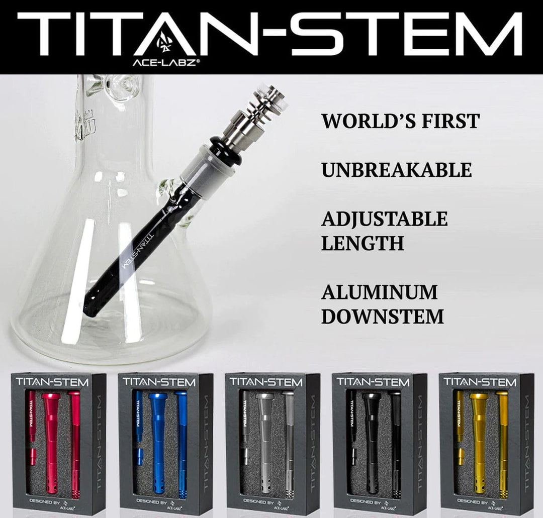 Titan-Stem 3.0 Adjustable Downstem by Ace Labz Vapexcape Vape and Bong Shop Regina Saskatchewan