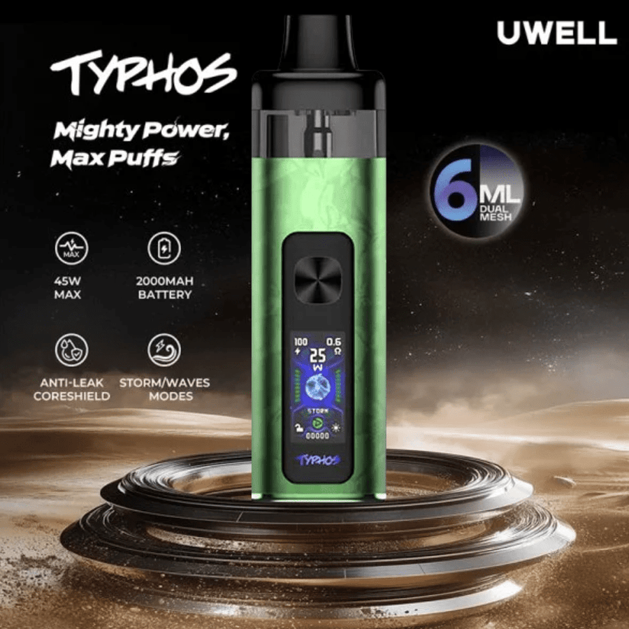 Uwell Typhos Pod Kit - 2000mAh Green Vape Superstore  Saskatchewan Canada
